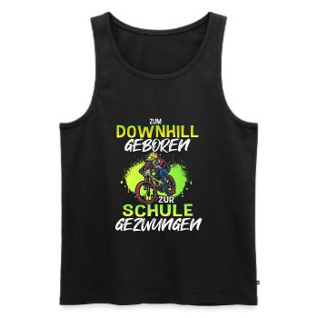 Schüler Junge Mountainbike MTB Spruch Downhill - Männer Premium Bio Tank Top - Schwarz - Vorne - Michal (187cm)