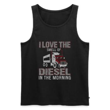 Funny trucker I love the smell of diesel - Men's Premium Organic Tank Top - black - Front - Michal (187cm)