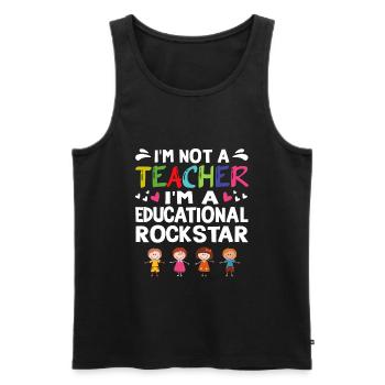 Enseignant éducatif drôle Retour à - Débardeur bio Premium Homme - noir - Devant - Michal (187cm)