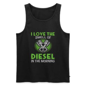 Ich Liebe Den Geruch Von Diesel Im Morning - Männer Premium Bio Tank Top - Schwarz - Vorne - Michal (187cm)