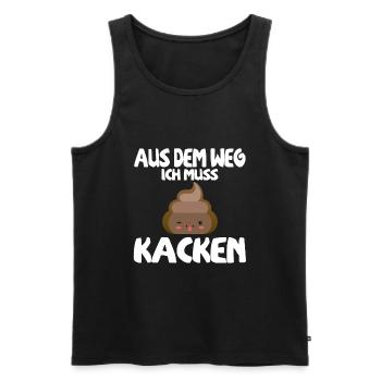 Aus Dem Weg Ich Muss Kacken Lustiger Toiletten - Männer Premium Bio Tank Top - Schwarz - Vorne - Michal (187cm)