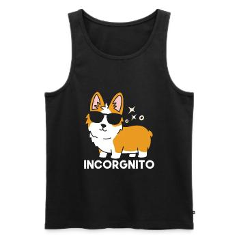 Incorgnito Funny Corgi Lover Vendanges de raisin - Débardeur bio Premium Homme - noir - Devant - Michal (187cm)