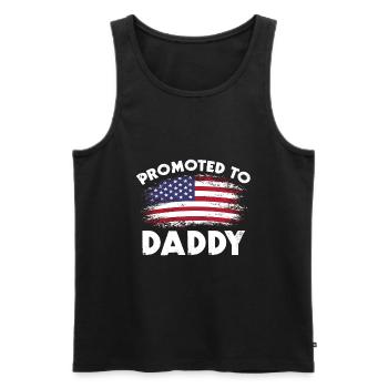 Promoted to dad, to father for the first time in 2022 - Men's Premium Organic Tank Top - black - Front - AI Model Male 178 light (178cm)