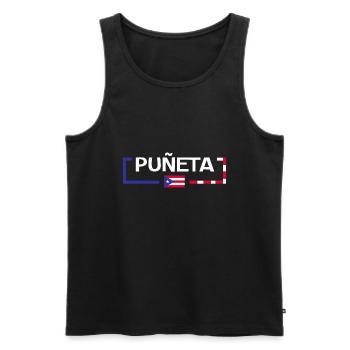 Patriotische Vintage Puerto Rico Puneta Flagge - Männer Premium Bio Tank Top - Schwarz - Vorne - Michal (187cm)
