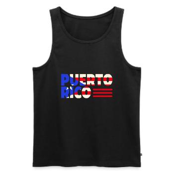 Patriotische Vintage Puerto Rico Flagge Ricaner - Männer Premium Bio Tank Top - Schwarz - Vorne - Michal (187cm)