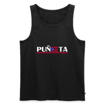 Patriotische Vintage Puerto Rico Puneta Flagge - Männer Premium Bio Tank Top - Schwarz - Vorne - Michal (187cm)