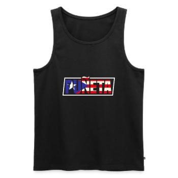 Patriotische Vintage Puerto Rico Puneta Flagge - Männer Premium Bio Tank Top - Schwarz - Vorne - Michal (187cm)