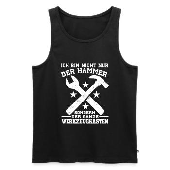 Ich Bin Nicht Nur Der Hammer Der Ganze - Männer Premium Bio Tank Top - Schwarz - Vorne - AI Model Male 178 light (178cm)