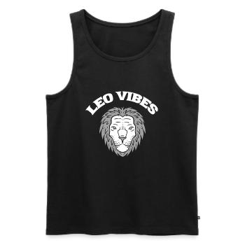 Leo Vibes Astrologe - Männer Premium Bio Tank Top - Schwarz - Vorne - Michal (187cm)