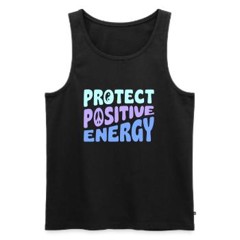 Protéger l’énergie positive - Débardeur bio Premium Homme - noir - Devant - AI Model Male 178 light (178cm)