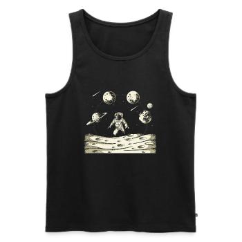 Graphique d’astronaute du système solaire - Débardeur bio Premium Homme - noir - Devant - AI Model Male 178 light (178cm)