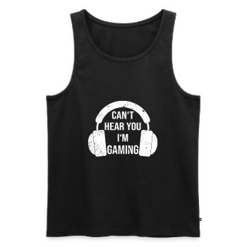 Gamer Gamer Video Games ne peut pas vous entendre, je suis en train de jouer - Débardeur bio Premium Homme - noir - Devant - Michal (187cm)