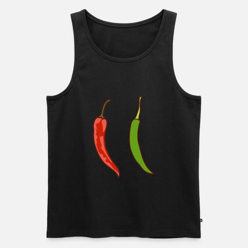 Spicy Chilli - Männer Premium Bio Tank Top - Schwarz