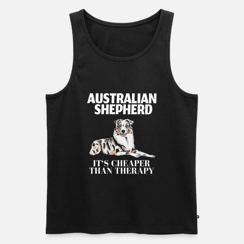 Australian Shepherd - Männer Premium Bio Tank Top - Schwarz