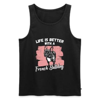 Français Bouledogue - Débardeur bio Premium Homme - noir - Devant - Michal (187cm)