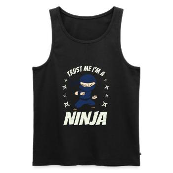 Ich bin ein Ninja - Männer Premium Bio Tank Top - Schwarz - Vorne - AI Model Male 178 light (178cm)