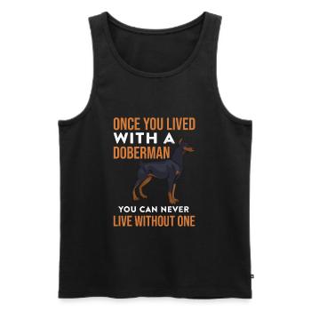 Dobermann - Männer Premium Bio Tank Top - Schwarz - Vorne - AI Model Male 178 light (178cm)