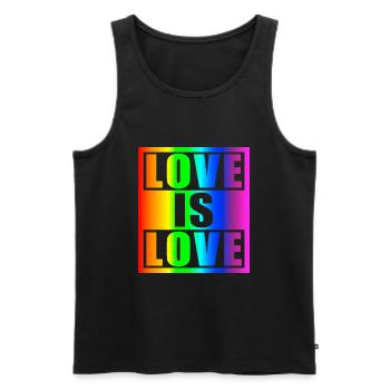 Love is Love - Men's Premium Organic Tank Top - black - Front - AI Model Male 178 light (178cm)