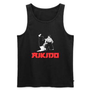 Aikido The Art Of Peace Aikidoka - Männer Premium Bio Tank Top - Schwarz - Vorne - AI Model Male 178 light (178cm)