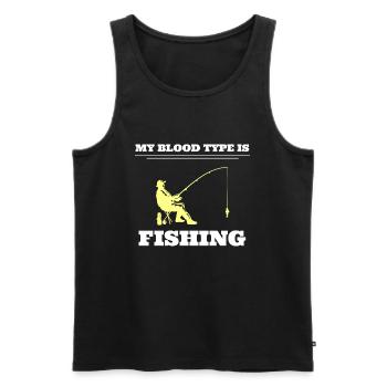 My Blood Type Is Fishing Angler - Männer Premium Bio Tank Top - Schwarz - Vorne - Michal (187cm)
