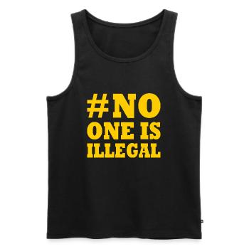 no one is illegal - Débardeur bio Premium Homme - noir - Devant - Michal (187cm)