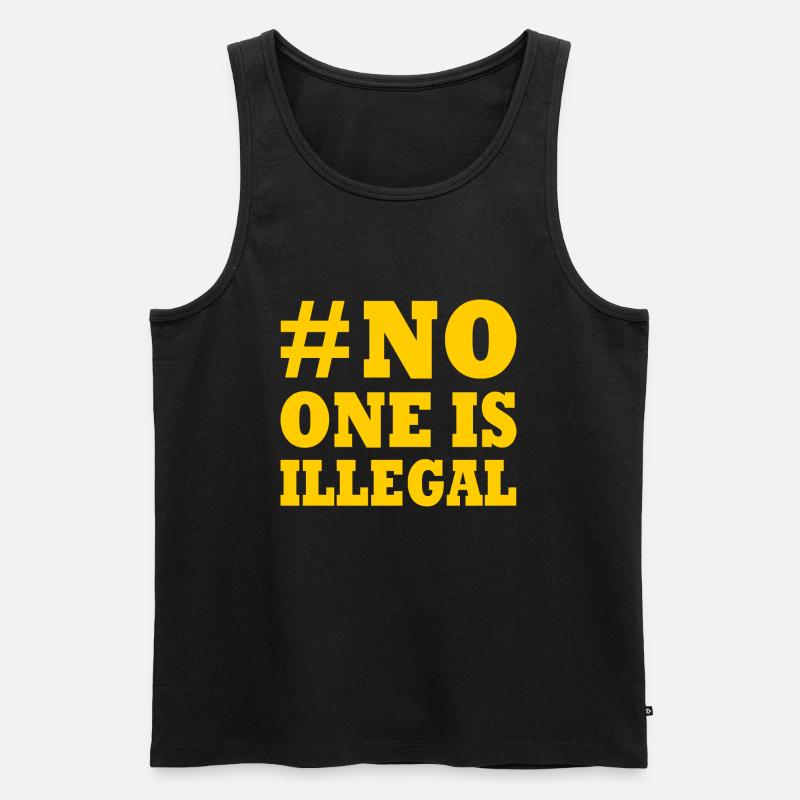no one is illegal - Männer Premium Bio Tank Top - Schwarz