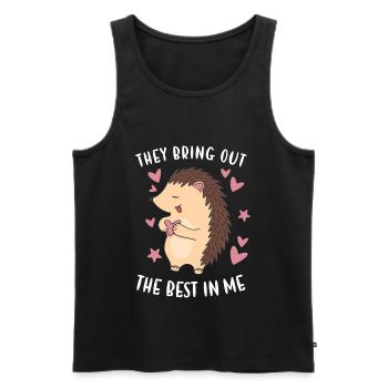 Hedgie They Bring Out The Best In Me Hedgehog - Men's Premium Organic Tank Top - black - Front - AI Model Male 178 light (178cm)