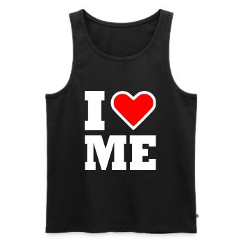 I love me - Männer Premium Bio Tank Top - Schwarz - Vorne - Michal (187cm)