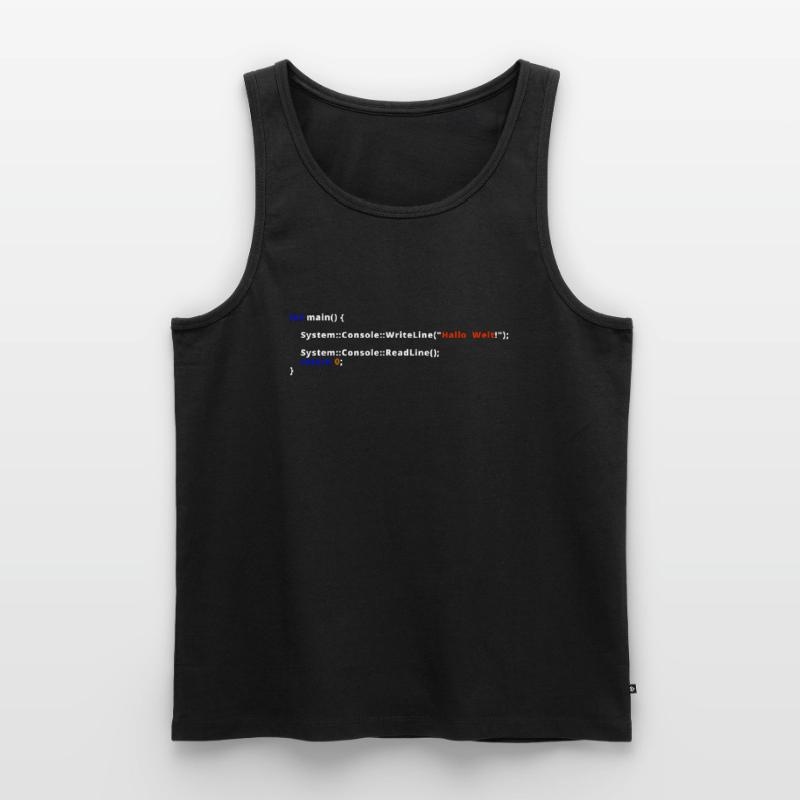 Programmierer Admin IT Code Nerd Hallo Welt EDV Männer Premium Bio Tank Top