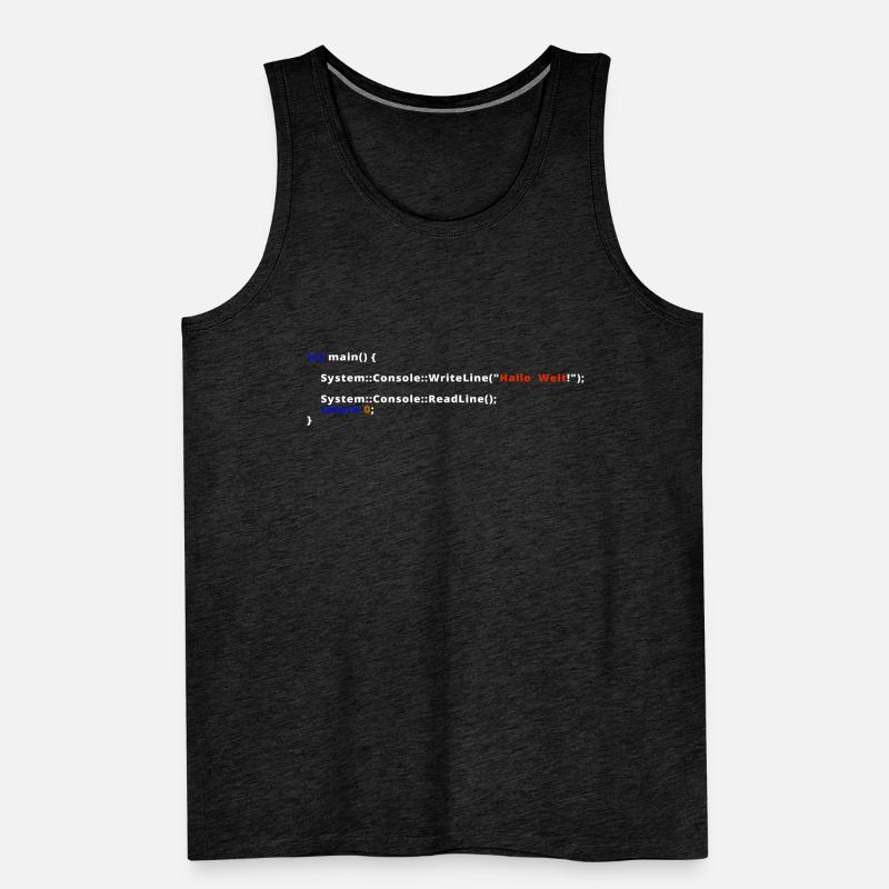 Programmierer Admin IT Code Nerd Hallo Welt EDV Männer Premium Bio Tank Top