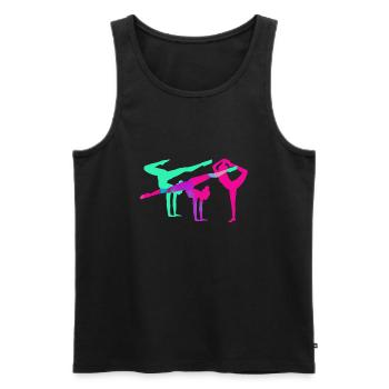 Gymnast, yoga, sports, exercises, dancing, gymnastics - Men's Premium Organic Tank Top - black - Front - AI Model Male 178 light (178cm)