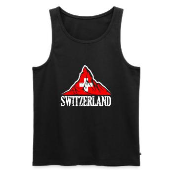 Suisse Cervin - Drapeau suisse - Débardeur bio Premium Homme - noir - Devant - Michal (187cm)