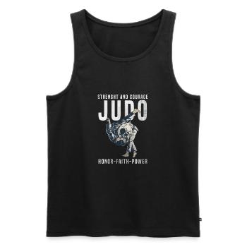 Judo fighter - Men's Premium Organic Tank Top - black - Front - AI Model Male 178 light (178cm)