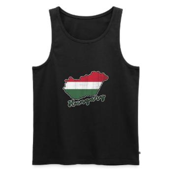 Ungarn - Männer Premium Bio Tank Top - Schwarz - Vorne - AI Model Male 178 light (178cm)