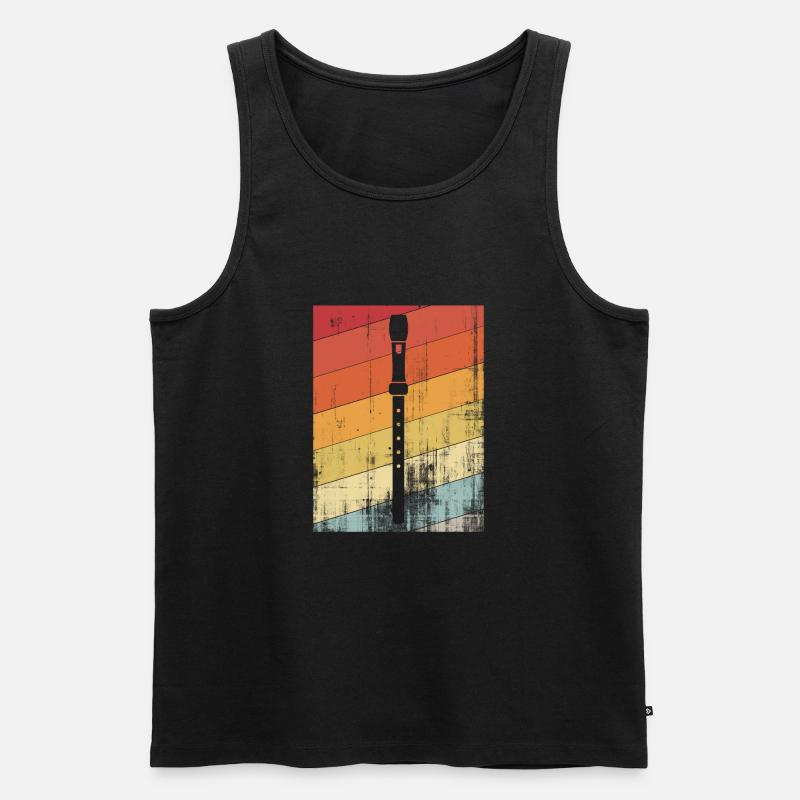 Flöte - Männer Premium Bio Tank Top - Schwarz
