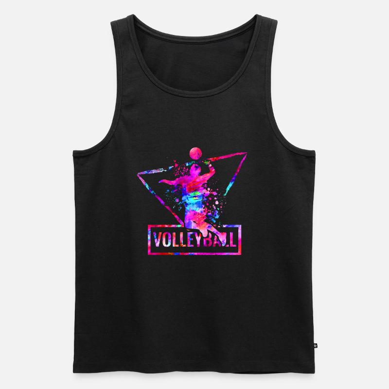 Volleyball - Männer Premium Bio Tank Top - Schwarz