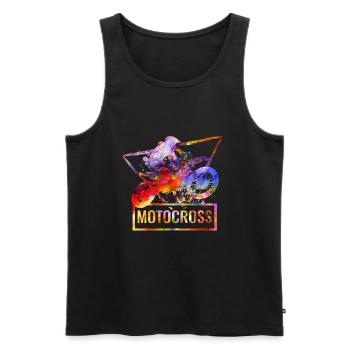 Motocross moto moto moto - Débardeur bio Premium Homme - noir - Devant - Michal (187cm)