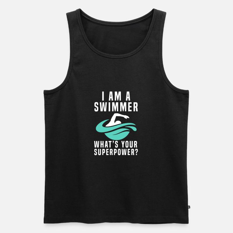 Schwimmer - Männer Premium Bio Tank Top - Schwarz