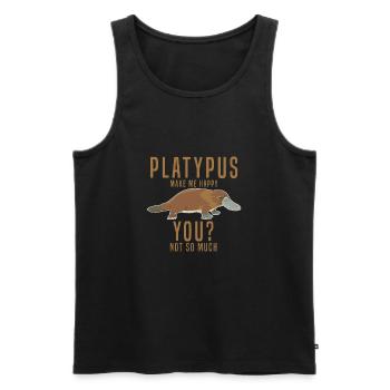Schnabeltier - Männer Premium Bio Tank Top - Schwarz - Vorne - AI Model Male 178 light (178cm)