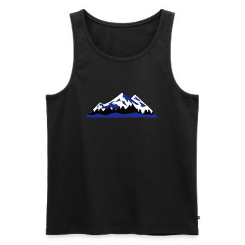 Mountain, Winter, snow - Men's Premium Organic Tank Top - black - Front - AI Model Male 178 light (178cm)