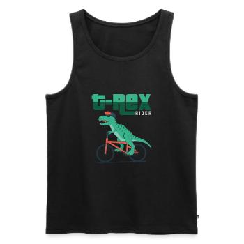 T-Rex Rider - Débardeur bio Premium Homme - noir - Devant - AI Model Male 178 light (178cm)