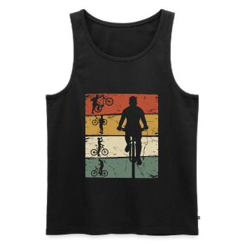 Vélo Vintage - Débardeur bio Premium Homme - noir - Devant - Michal (187cm)