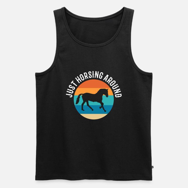 Just Horsing Around Reitlehrer - Männer Premium Bio Tank Top - Schwarz