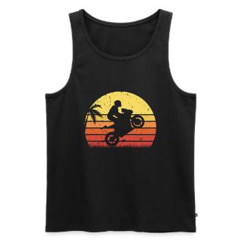 Motocyclistes Sunset motocyclistes - Débardeur bio Premium Homme - noir - Devant - Michal (187cm)