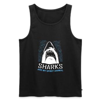 Sharks Are My Spirit Animal Diver Diving - Men's Premium Organic Tank Top - black - Front - Michal (187cm)