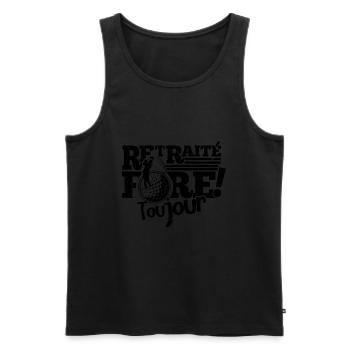 Retraité golfeur toujours fort "fore!" drôle Black - Débardeur bio Premium Homme - noir - Devant - AI Model Male 178 light (178cm)