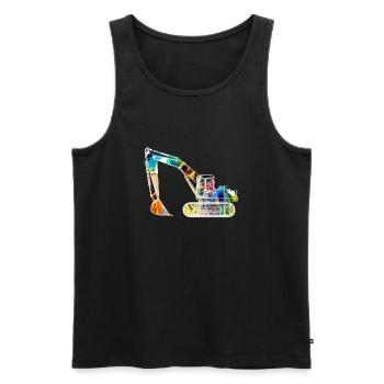 bagger,baggerfahren,baggerfahren,graffiti,bunt - Männer Premium Bio Tank Top - Schwarz - Vorne - AI Model Male 178 light (178cm)