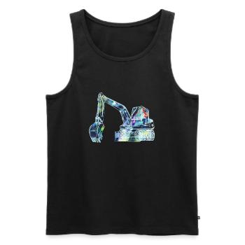 bagger,baggerfahren,baggerfahren,graffiti,bunt - Männer Premium Bio Tank Top - Schwarz - Vorne - Michal (187cm)