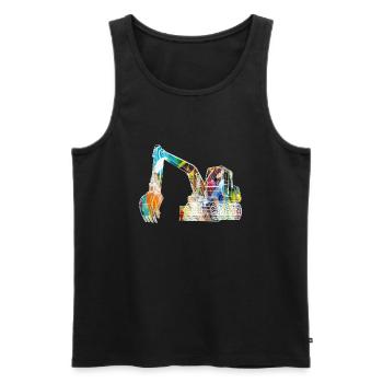 bagger,baggerfahren,baggerfahren,graffiti,bunt - Männer Premium Bio Tank Top - Schwarz - Vorne - Michal (187cm)