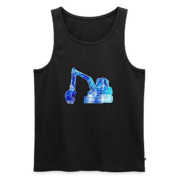 Excavator,Construction Vehicle,Excavator Driving,Graffiti,Blue - Men's Premium Organic Tank Top - black - Front - AI Model Male 178 light (178cm)